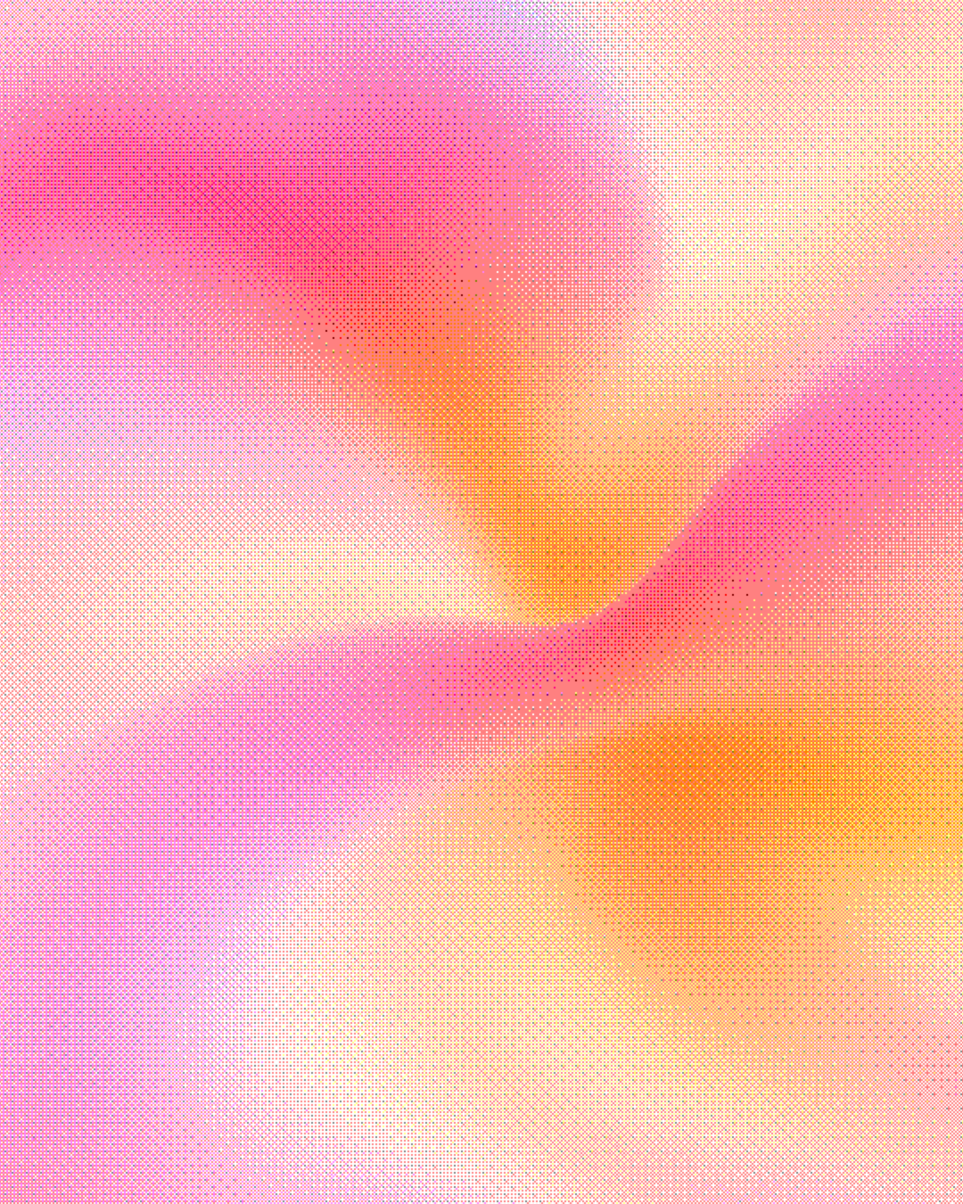 Abstract pink, coral and golden gradients with a fine halftone texture.