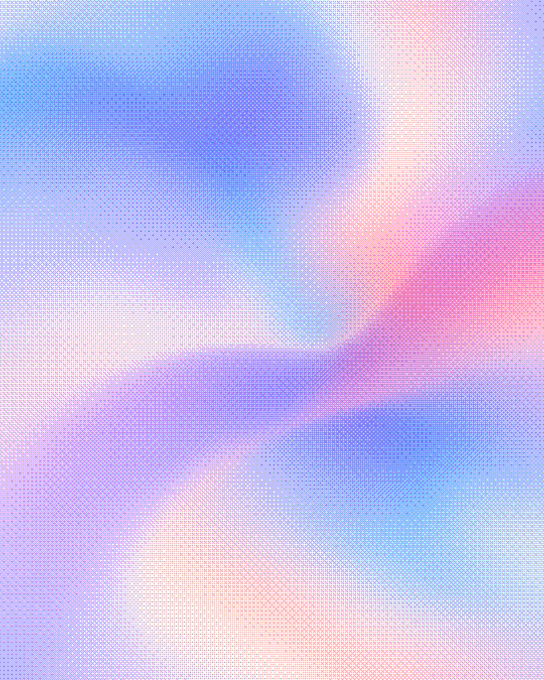 Abstract blue, violet and pink gradients with a fine halftone texture.